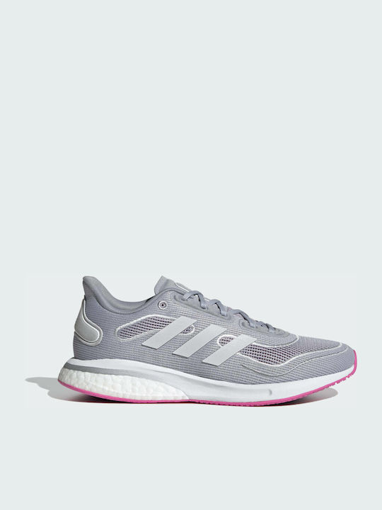 Adidas Supernova Γυναικεία Αθλητικά Παπούτσια Running Halo Silver / Cloud White / Screaming Pink