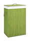 vidaXL Laundry Basket Bamboo Folding with Cap 40x30x60cm Green 72lt