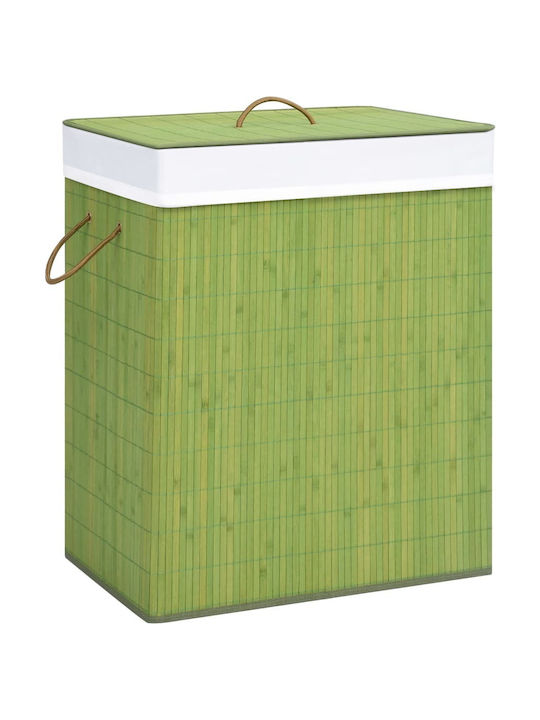 vidaXL Coș de rufe Bambus Pliabil Capotă 52x32x62.5cm Verde 100lt