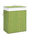 vidaXL Coș de rufe Bambus Pliabil Capotă 43.5x33.5x65.5cm Verde 83lt