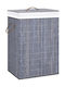 vidaXL Laundry Basket Bamboo Folding with Cap 40x30x60cm Gray 72lt