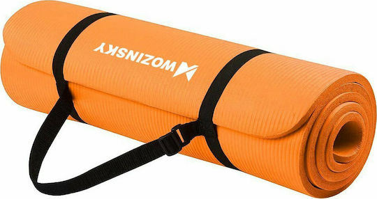 Wozinsky Wozinsky Exercise Mat Orange with Carry Strap (181x61x1cm)
