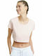 BodyTalk Women's Athletic Crop Top Short Sleeve Pink