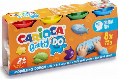 Carioca 8 Βαζάκια Πλαστελίνης Baby Do για 1+ Ετών