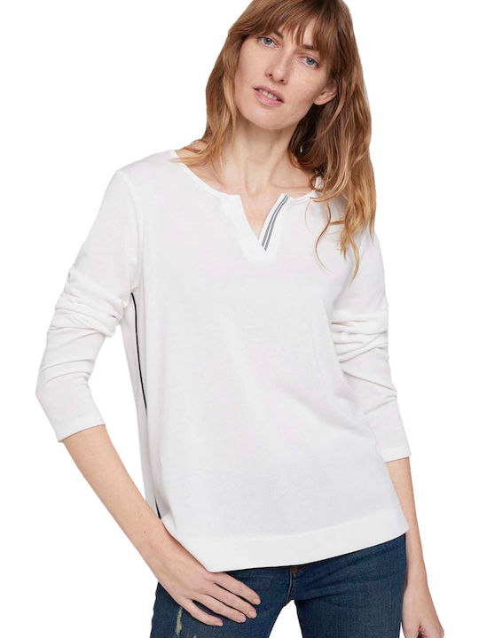 Tom Tailor Damen Bluse Langärmelig Weiß