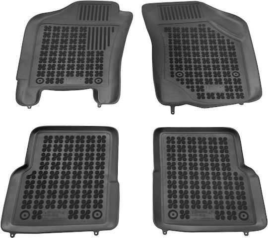 Rezaw Plast Set of Front and Rear Mats 4pcs Tray Type for Fiat Albea 2002+ Black