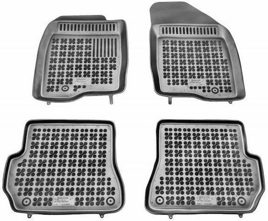 Rezaw Plast Set of Front and Rear Mats 4pcs Tray Type for Ford Fusion 2002-2005 Black