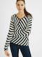 Niagara Women's Long Sleeve Sweater with V Neckline Multicolour