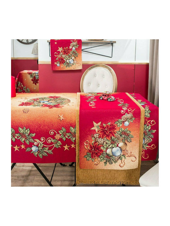 Teoran Pine Christmas Fabric Tablecloth Ornament L180xW140cm