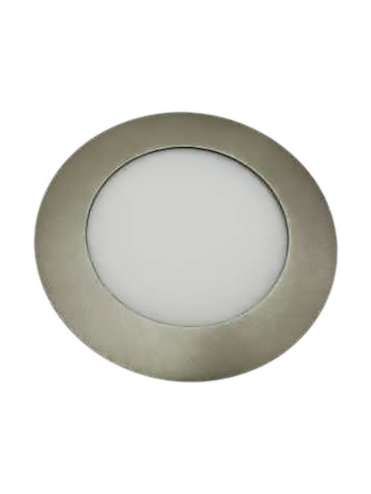 Atman Round Metallic Recessed Spot with Integrated LED and Natural White Light 6W Silver 12x12cm. 1pcs