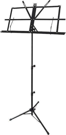 Audio Master MS2 Αναλόγιο Μουσικής Ύψους 46-130cm Μαύρο με Τσάντα Μεταφοράς