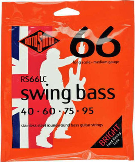 Rotosound Swing Bass 66 Set Corzi Pentru Bas Oțel Inoxidabil 40 - 95 Medium