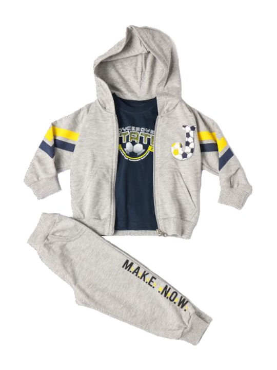Παιδικό Σετ Φόρμας Γκρι 3τμχ Boys