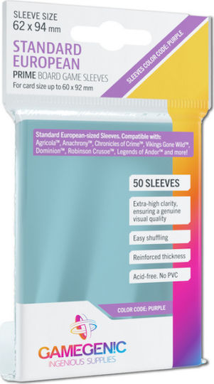 Gamegenic Game Accessory Standard European Sleeves 62x94mm 50τμχ