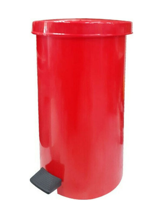 Cyclops Κάδος Απορριμμάτων Πλαστικός Κόκκινος με Πεντάλ 35lt