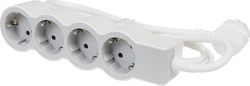 Legrand 4-Outlet Power Strip with Surge Protection 1.5m White