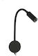 Gekas Modern Leuchte Wand mit Integrierter LED und Warmweißes Licht Schwarz 30x6x2.5cm
