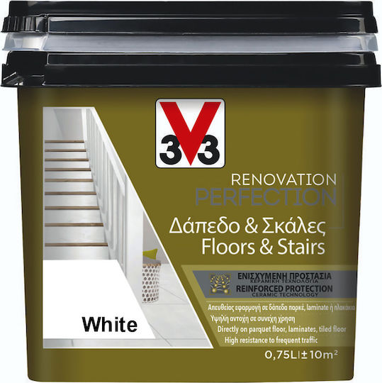 V33 V33 Renovation Perfection Floors & Stairs Χρώμα Δαπέδων White Satin 750ml