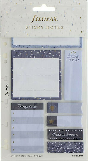 Filofax Autocolante Hârtii de Notițe Albastru 7.6x7.6buc