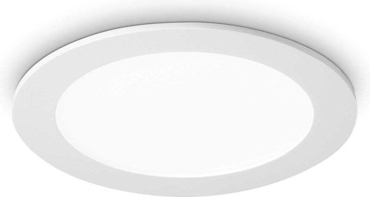 Ideal Lux Rund Vertieft LED Panel 30W mit Warmes Weiß Licht 3000K