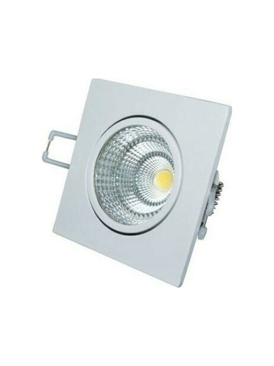 Aca Outdoor Ceiling Spot with Integrated LED 6W in Silver Color THEROC630SNM
