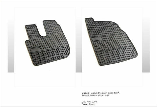 Frogum Μπροστινά Πατάκια 2τμχ για Renault Midlum 1997 Μαύρα