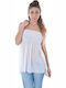 Phard Women's Athletic Blouse Strapless White