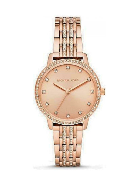 Michael Kors Melissa Watch with Pink Gold Metal Bracelet