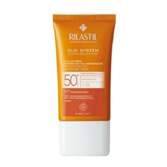 Rilastil Sun System D-Clar Слънцезащитен Крем За Лице SPF50 Оцветен Светъл 40мл
