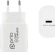 Prio Charger Without Cable with USB-C Port 20W Power Delivery Whites (PWC-1103)