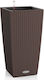 Lechuza Cubico Cottage 30 Flower Pot Self-Watering 29.5x56.5cm in Brown Color 15225