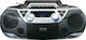 Lenco Φορητό Ηχοσύστημα SCD-120 με CD / USB / Κασετόφωνο / Ραδιόφωνο σε Ασημί Χρώμα