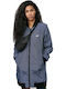 4F Women's Long Bomber Jacket for Winter Gray