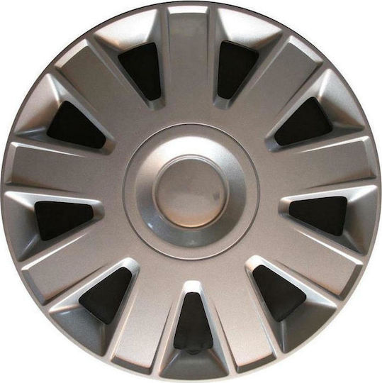 Farad Car Hubcap Set Ford Focus with Ford Emblem 15" 4pcs Silver