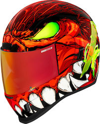 Icon Airform Manik'r Full Face Helmet with Sun Visor DOT / ECE 22.05 Red KR2170