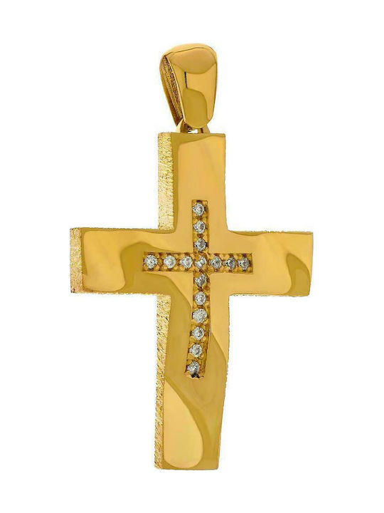 Q-Jewellery Damen Gold Kreuz 14K