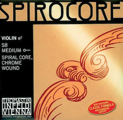 Thomastik Spirocore Corzi Pentru Vioară Coadă Unică Chrome 4/4 4/4 Medie Mi E Thomastik Spirocore Corzi Pentru Vioară Coadă Unică Chrome 4/4 4/4 Medie Mi E