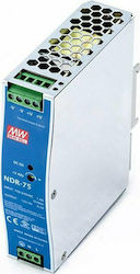 Mean Well Τροφοδοτικό Ράγας NDR75-12 με Έξοδο 12V
