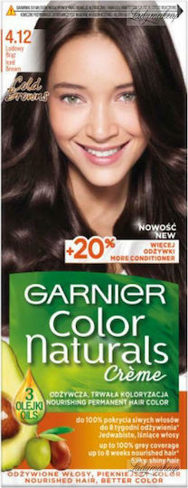 Garnier Color Naturals Creme Hair Dye No Ammonia 4.12 Ice Brown 40ml