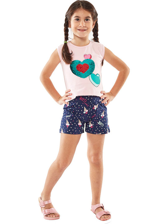 Εβίτα Kids Set with Shorts Summer 2pcs Pink