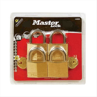 Master Lock Stahl Vorhängeschloss Messing mit Schlüssel 4 Stück 50mm 4Stück