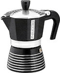 Pedrini Infinity Rock Dark Stovetop Espresso Pot for 3Cups Black