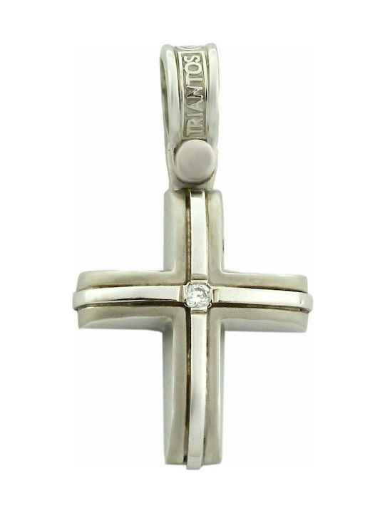 Triantos White Gold Cross 18K