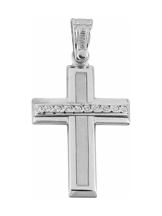 Triantos White Gold Cross 14K