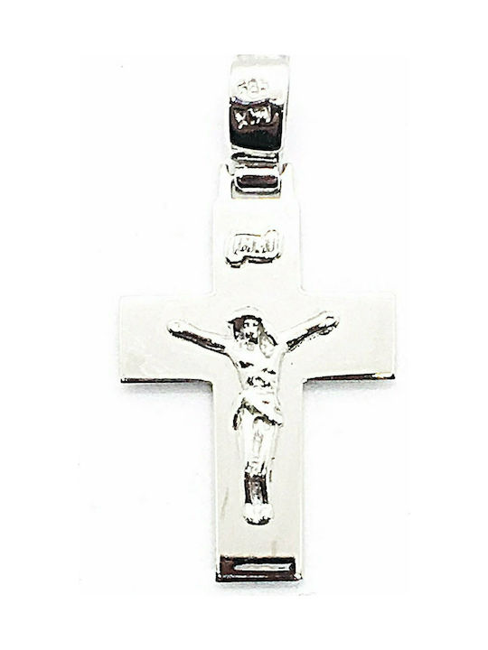 Triantos White Gold Cross 14K with the Crucified