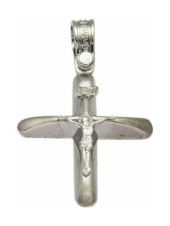 Triantos White Gold Cross 14K with the Crucified