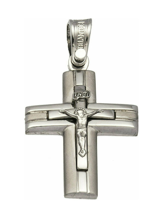 Triantos White Gold Cross 14K with the Crucified