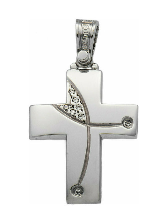 Triantos White Gold Cross 14K