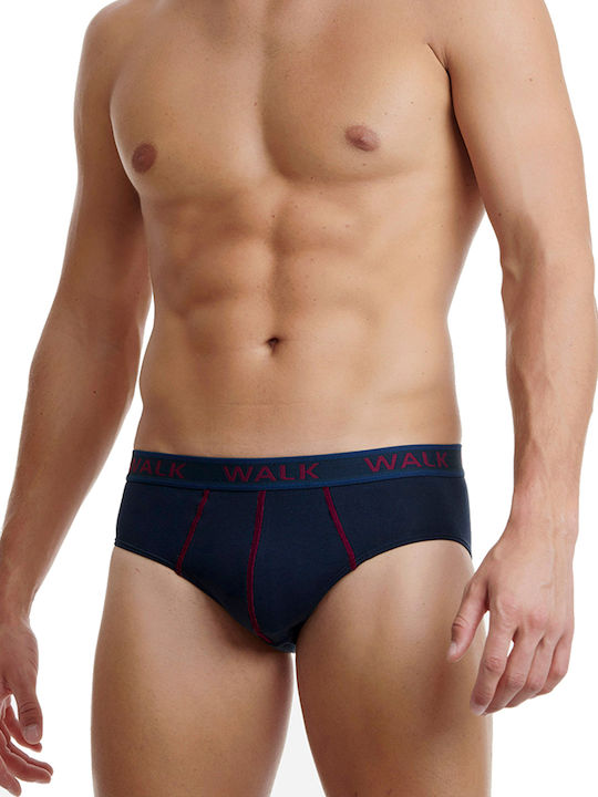 Walk Herren Slips Aubergine / Navy 2er Pack
