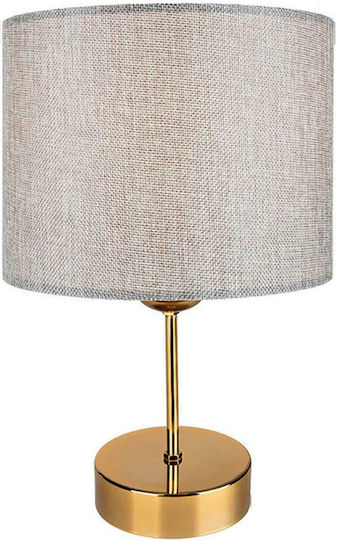 Pakketo PWL-0961 Metal Table Lamp for Socket E27 with Gray Shade and Gold Base